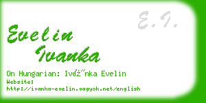 evelin ivanka business card